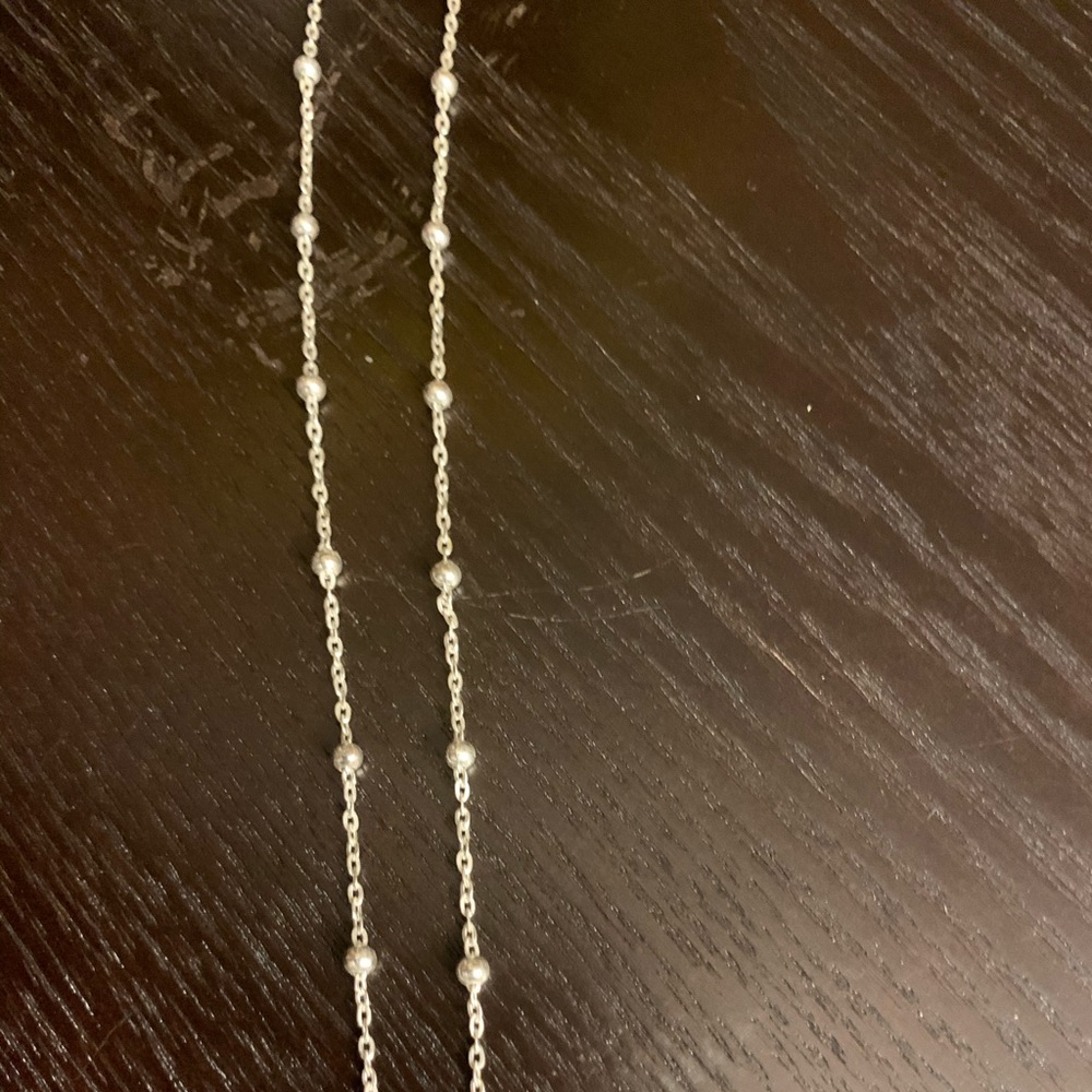 18” silver chain with silver beads